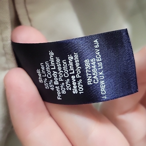 J Crew Thompson Cotton/Linen Blend Lightweight Cream Blazer Jacket Size 40 - Picture 7 of 11